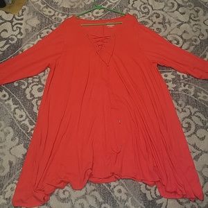 Plus size red dress